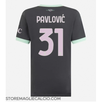 AC Milan Strahinja Pavlovic #31 Maglia Gara Terza Repliche 2024-25 Donna Maniche Corte